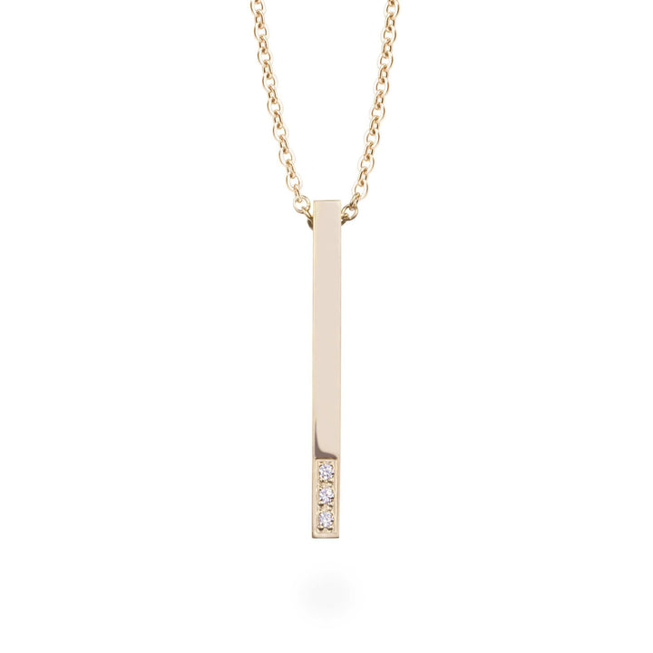 Mia Bijoux Pendants Doré Collier Barre Pur et CZ en acier