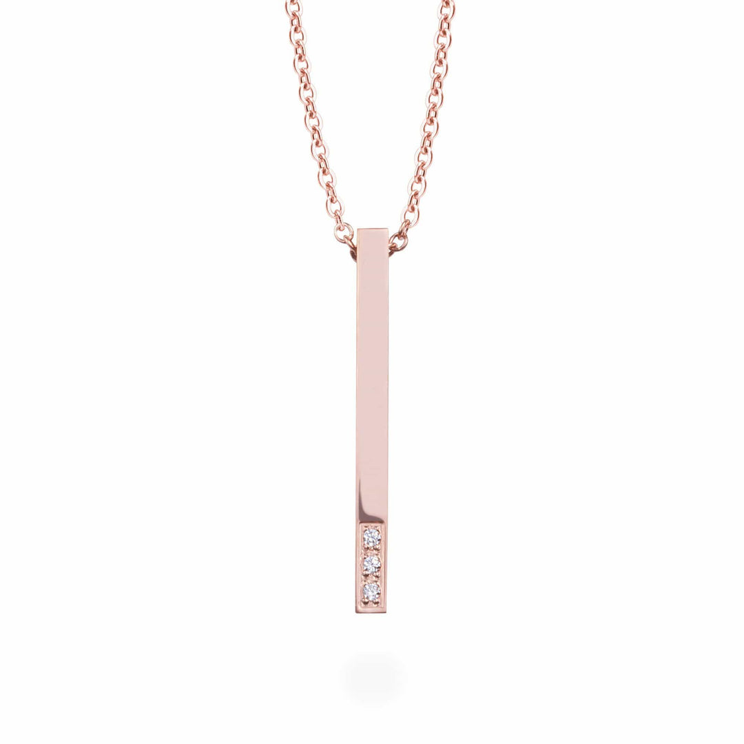 Mia Bijoux Pendants Rosé Collier Barre Pur et CZ en acier