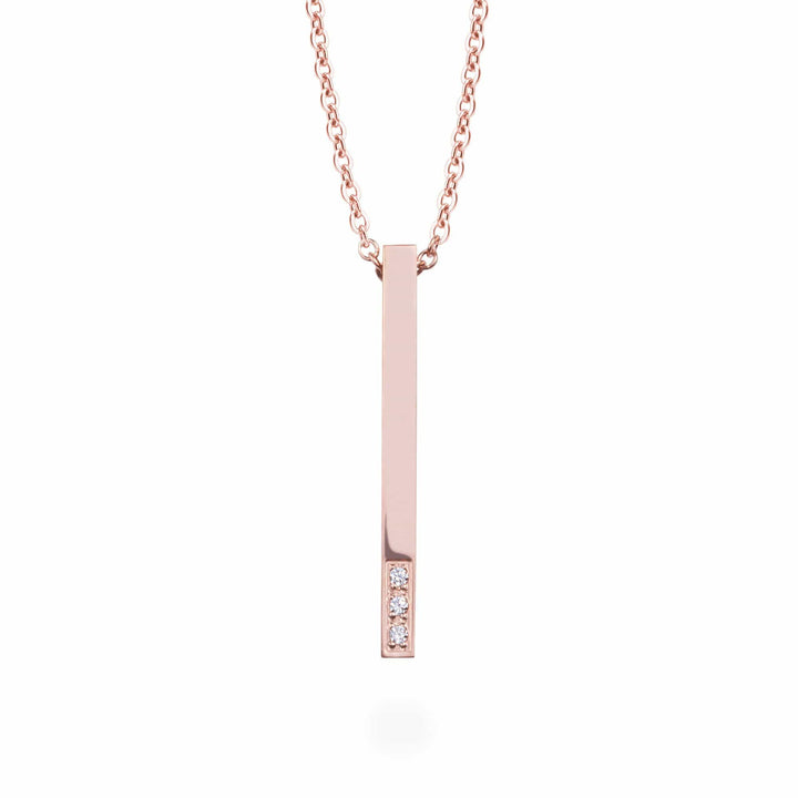 Mia Bijoux Pendants Rosé Collier Barre Pur et CZ en acier