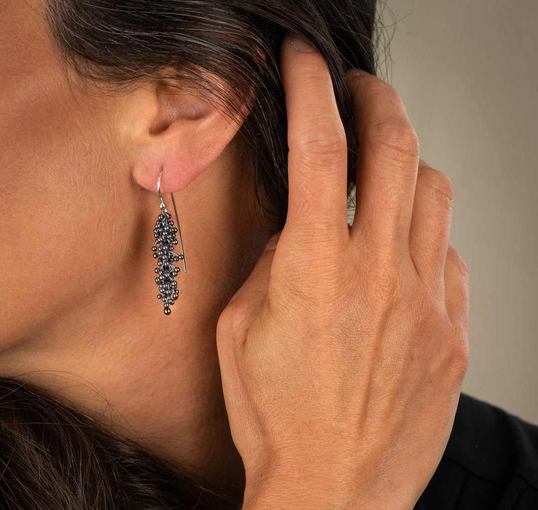 Michaud Michaud Boucles d'oreille Crochets d'oreille en argent oxydé