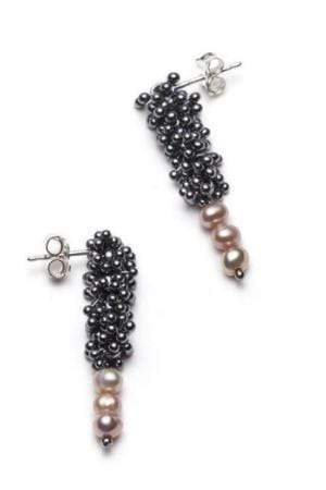 Michaud Michaud Boucles d'oreille Pendants d'oreilles ShikShok avec perles et argent oxydé