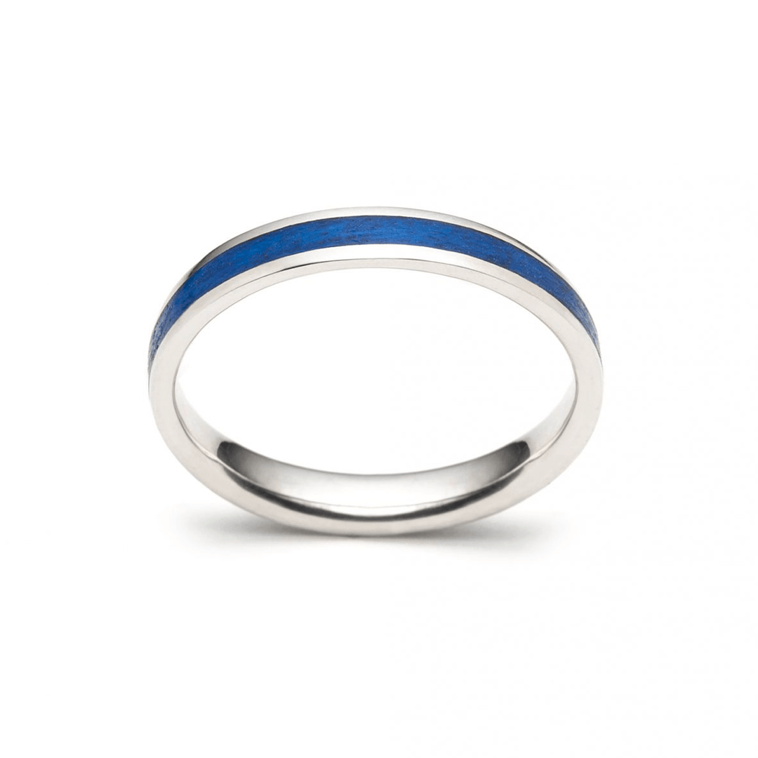 Michaud Michaud Bracelet Bague mince Manic bleu lapis en argent sterling