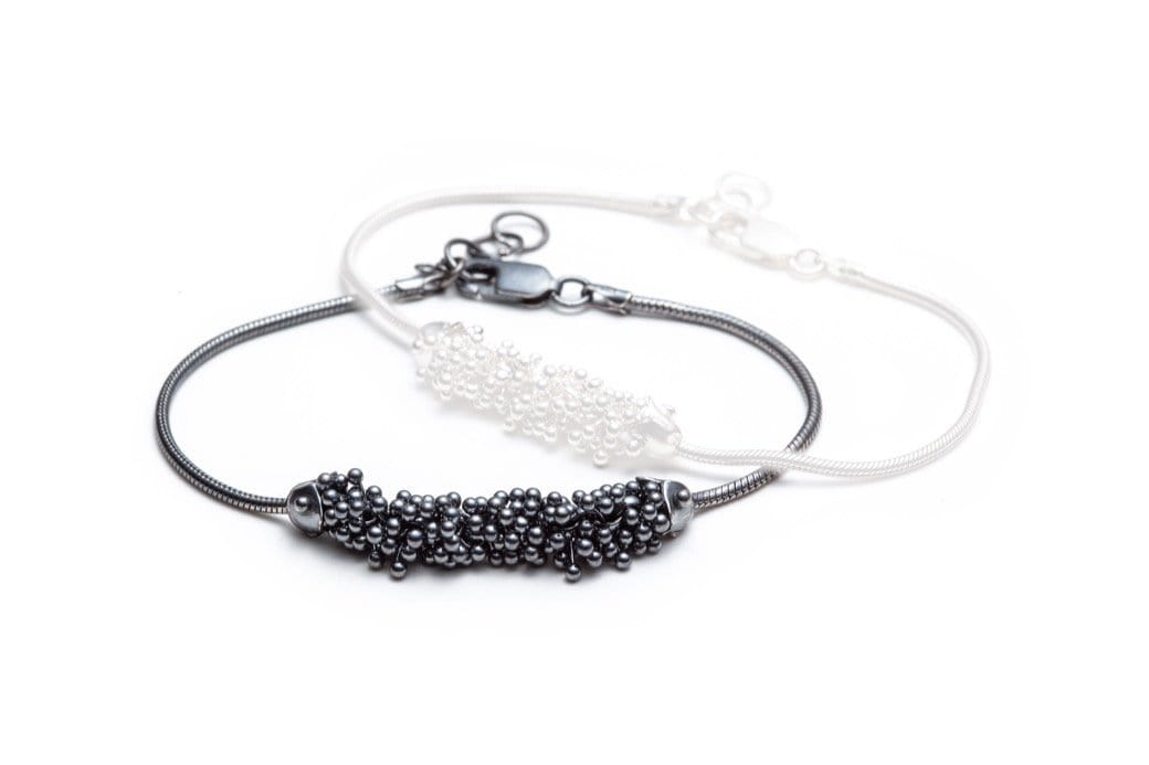 Michaud Michaud Bracelet Oxydé Bracelet avec un pouce de ShikShok en argent