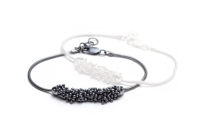 Michaud Michaud Bracelet Oxydé Bracelet avec un pouce de ShikShok en argent