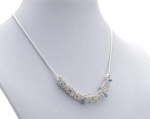 Michaud Michaud Colliers naturel Collier avec quatre pouces de Shikshok classique en argent et turquoises
