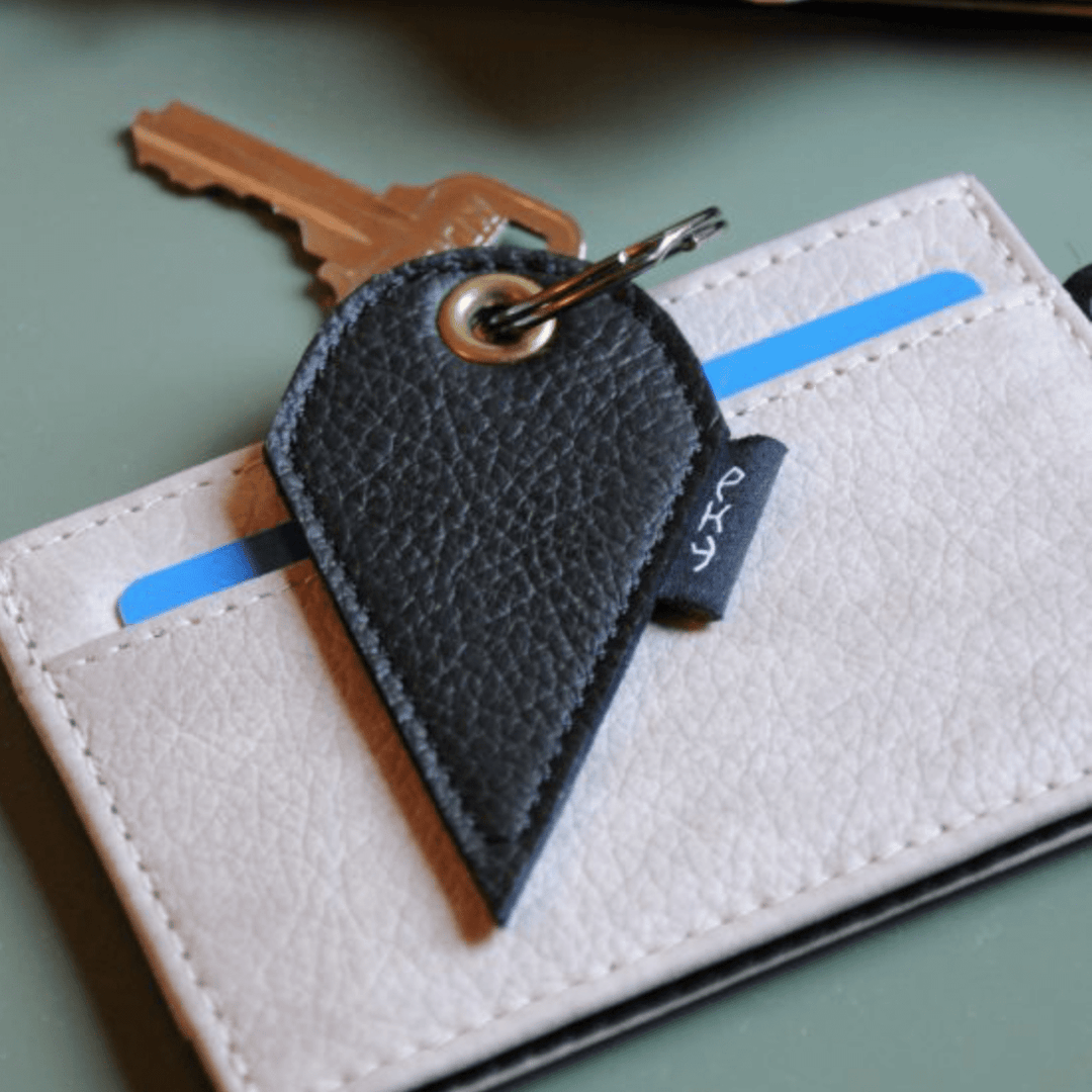 PKY Design Noir 2 porte-clefs en cuir noir