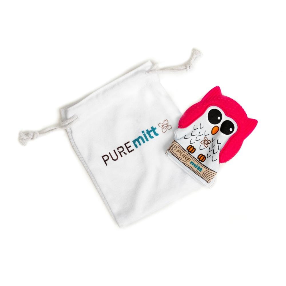 Pure Mitt Pure Mitt Taille unique Mitaine de dentition Pure Mitt fuchsia