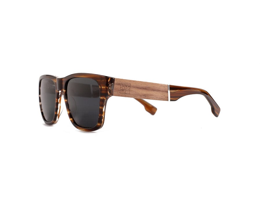 Roadtripmadewood Lunettes de soleil Lunette de soleil Roadtrip XL ambre en bois