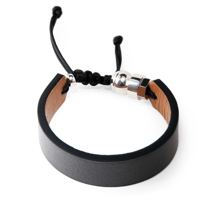 Romeo J. Bracelet de cuir véritable et argent