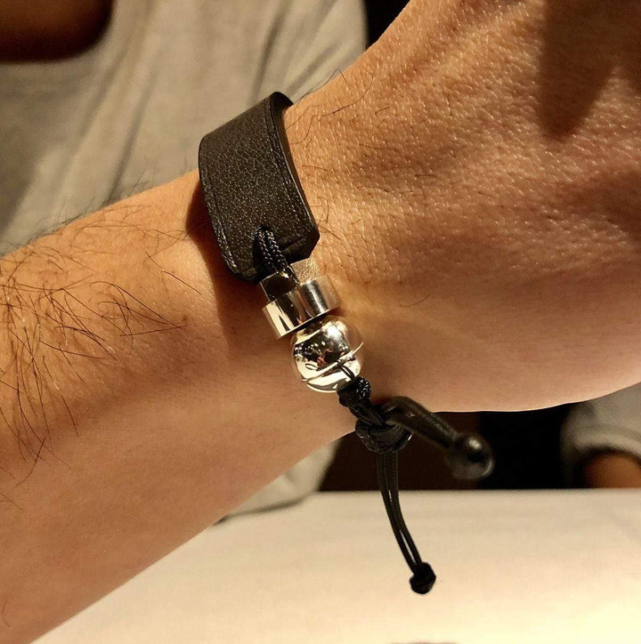 Romeo J. Bracelet de cuir véritable et argent