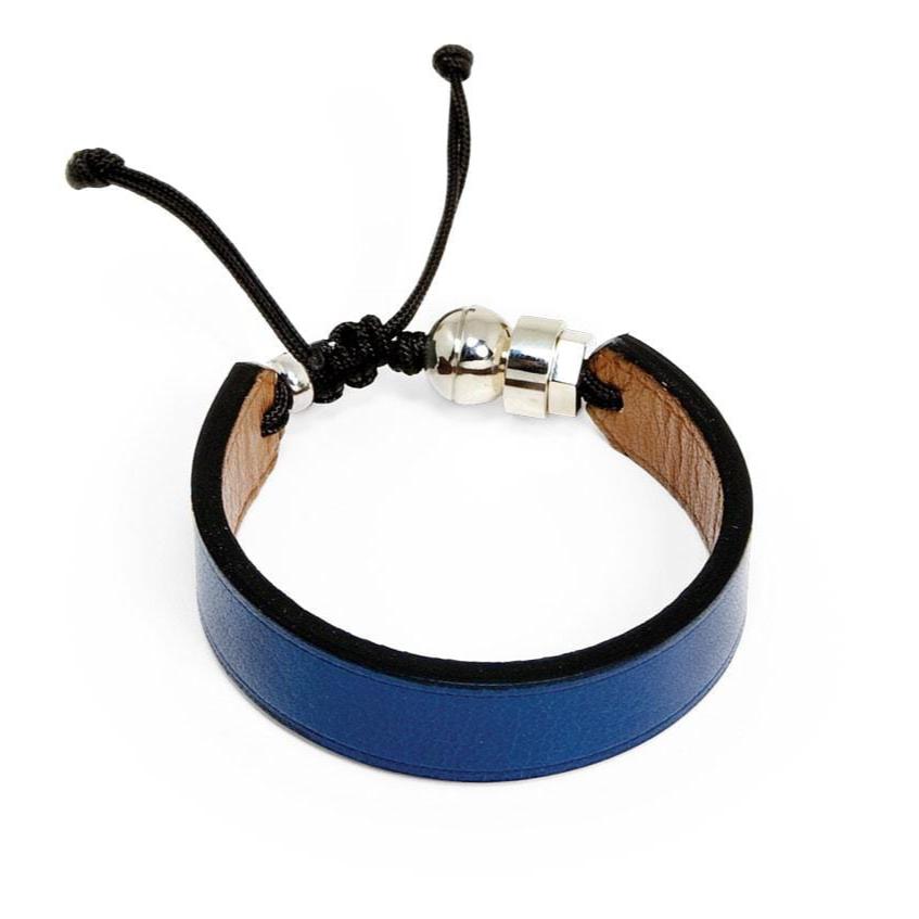 Romeo J. Bracelet de cuir véritable et argent