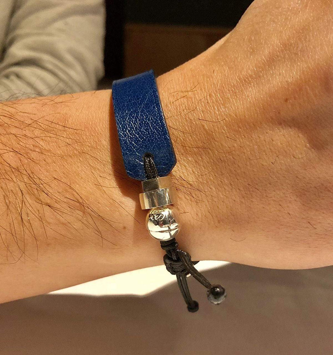 Romeo J. Bracelet de cuir véritable et argent