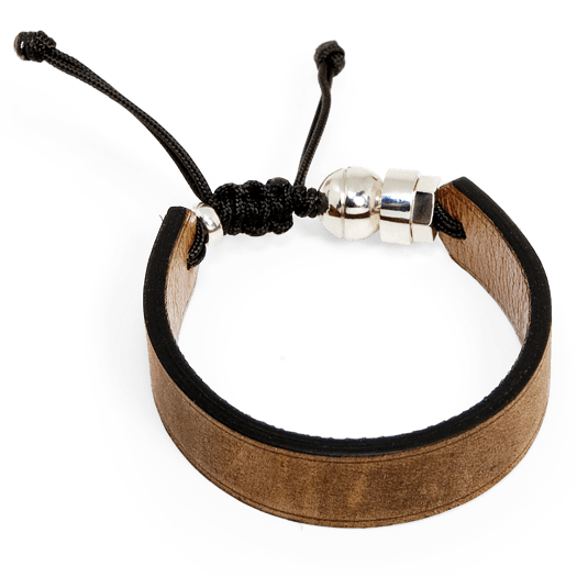 Romeo J. Bracelet de cuir véritable et argent