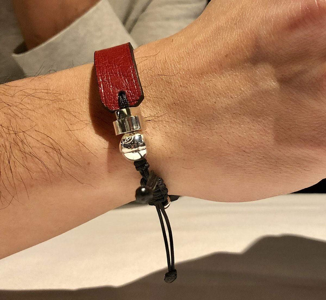 Romeo J. Bracelet de cuir véritable et argent