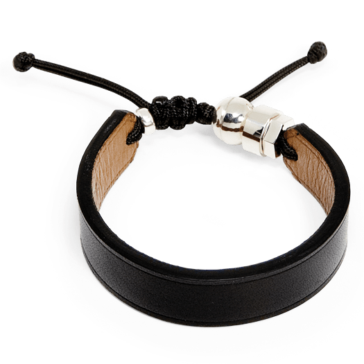 Romeo J. Bracelet de cuir véritable et argent