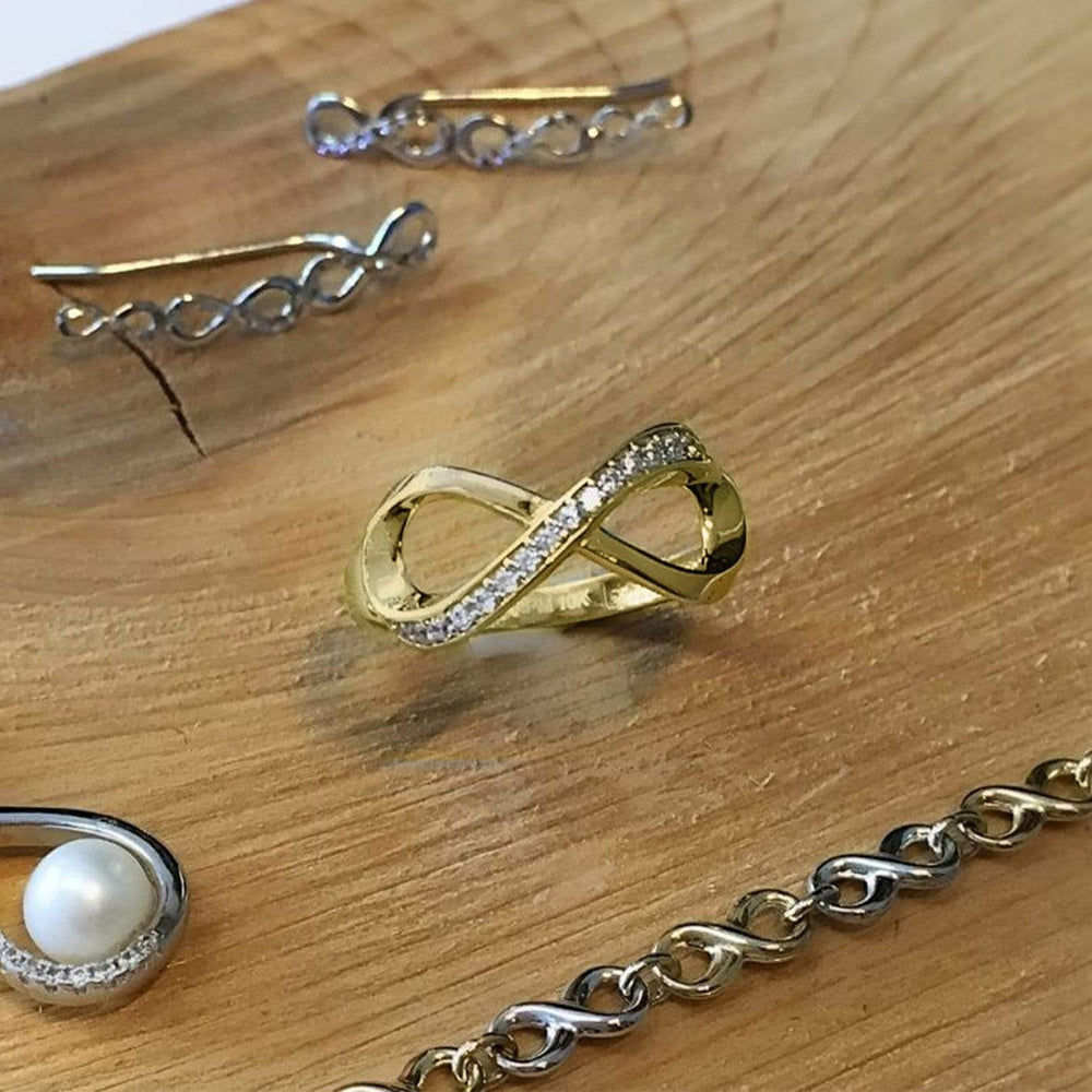 RPM Bague infini CZ en or jaune ou blanc 10K