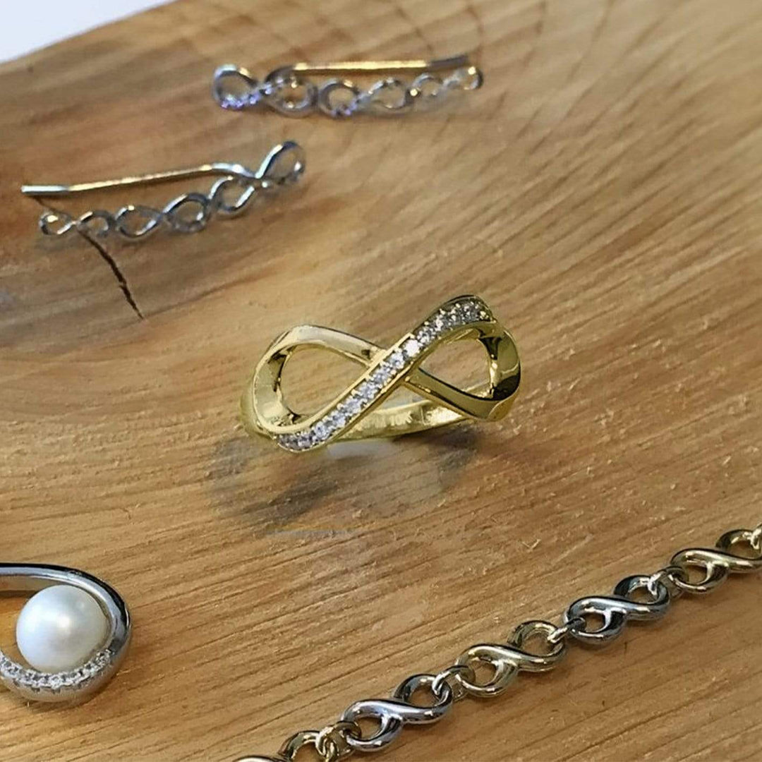 RPM Bague infini CZ en or jaune ou blanc 10K