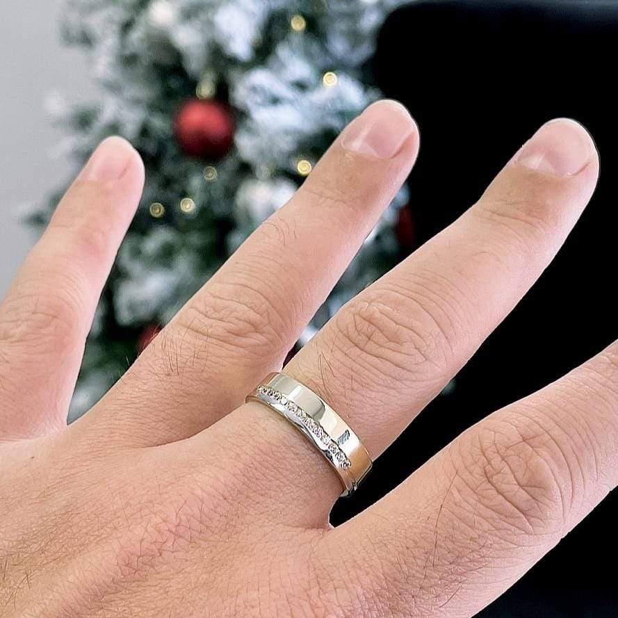 RPM Bague jonc CZ en or jaune 10K