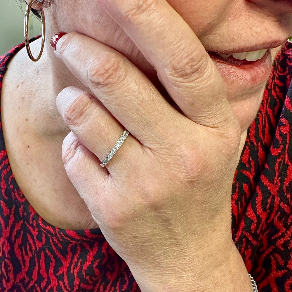 RPM Bagues Bague Jonc semi-éternité en or jaune ou blanc 10K