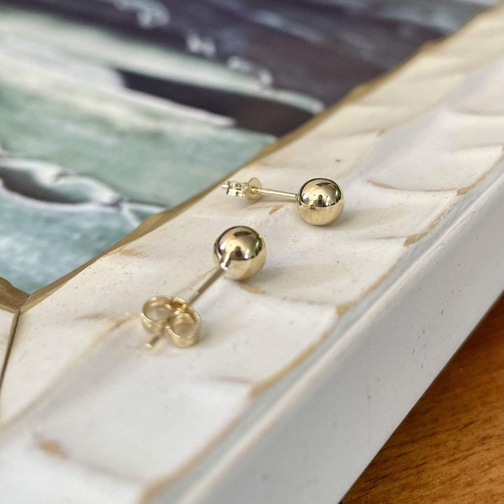 RPM Boucles d’oreilles Billes 4, 5 ou 6mm en or jaune ou blanc 10K
