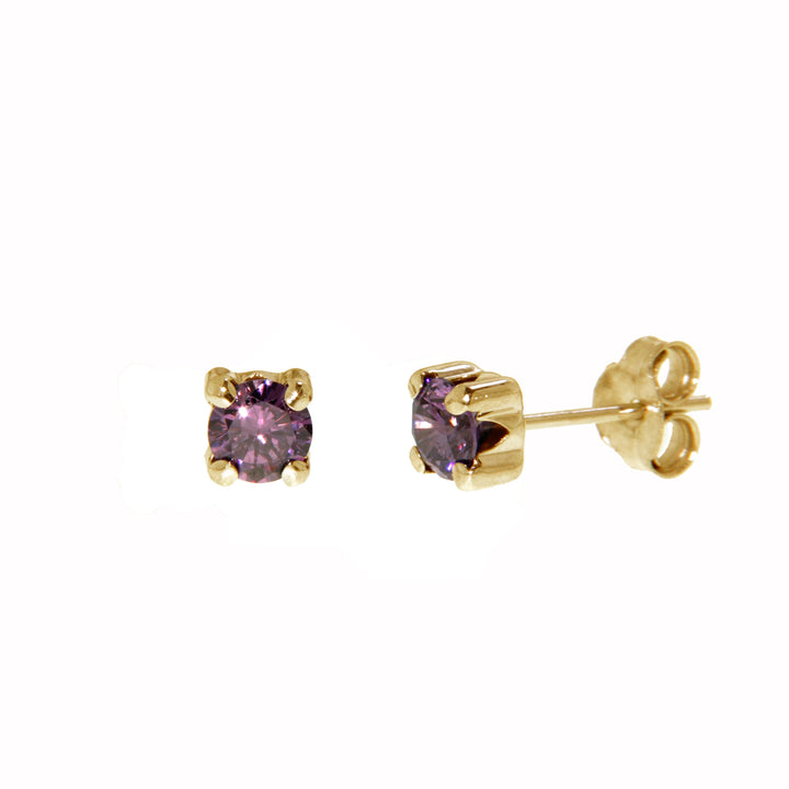 RPM Boucles d'oreilles Boucles d'oreilles Pierres de naissance CZ en or jaune 10K