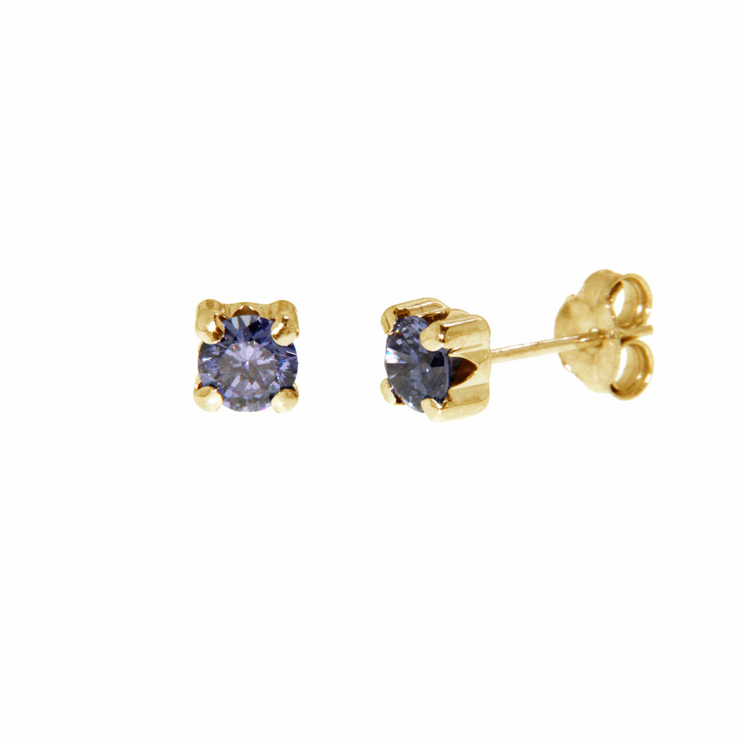 RPM Boucles d'oreilles Boucles d'oreilles Pierres de naissance CZ en or jaune 10K