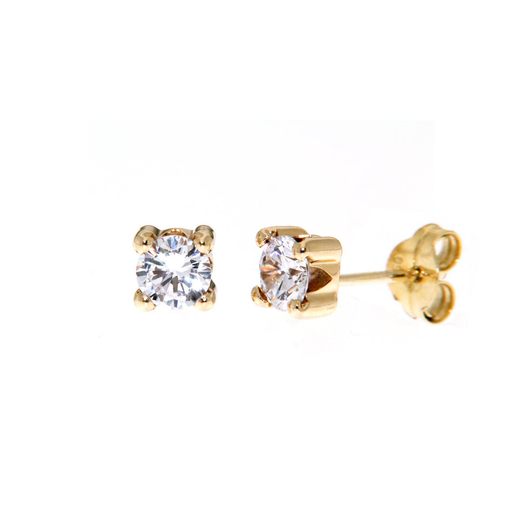 - Boucles d'oreilles Pierres de naissance CZ en or jaune 10K