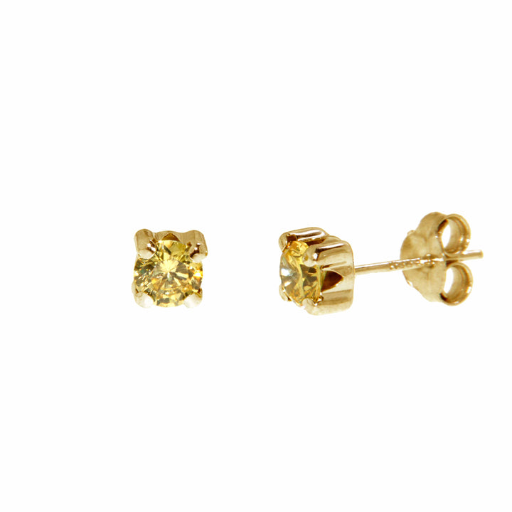 - Boucles d'oreilles Pierres de naissance CZ en or jaune 10K