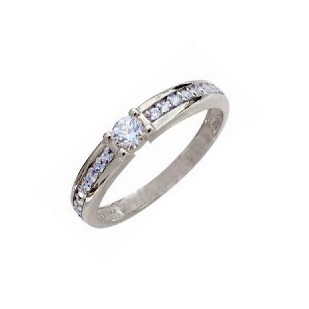 RPM Grandeur 6,5 / Argent Bague Semi-éternité CZ en or jaune ou blanc 10K
