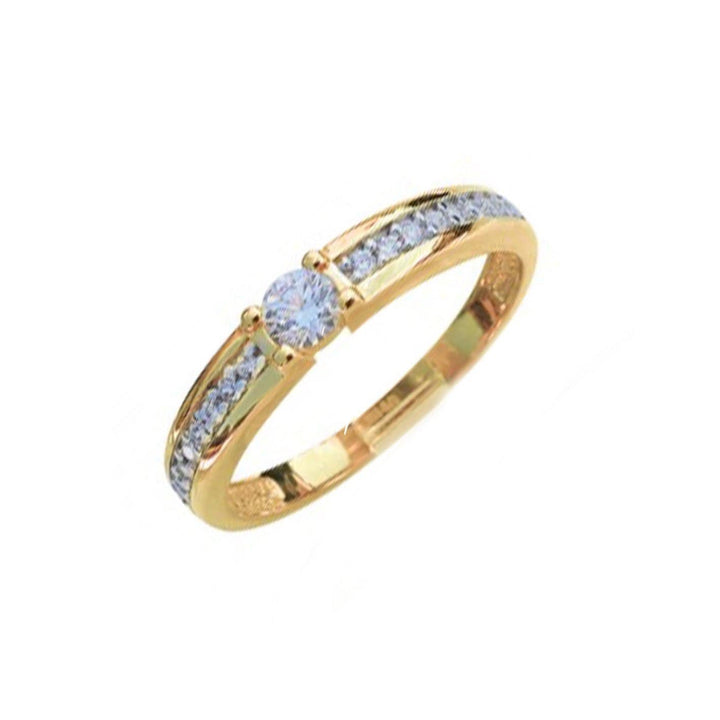 RPM Grandeur 6,5 / Doré Bague Semi-éternité CZ en or jaune ou blanc 10K