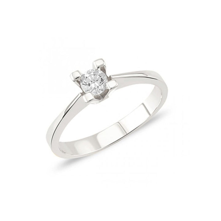 RPM Grandeur 6 / Argent Bague Classique Solitaire CZ en or 10K