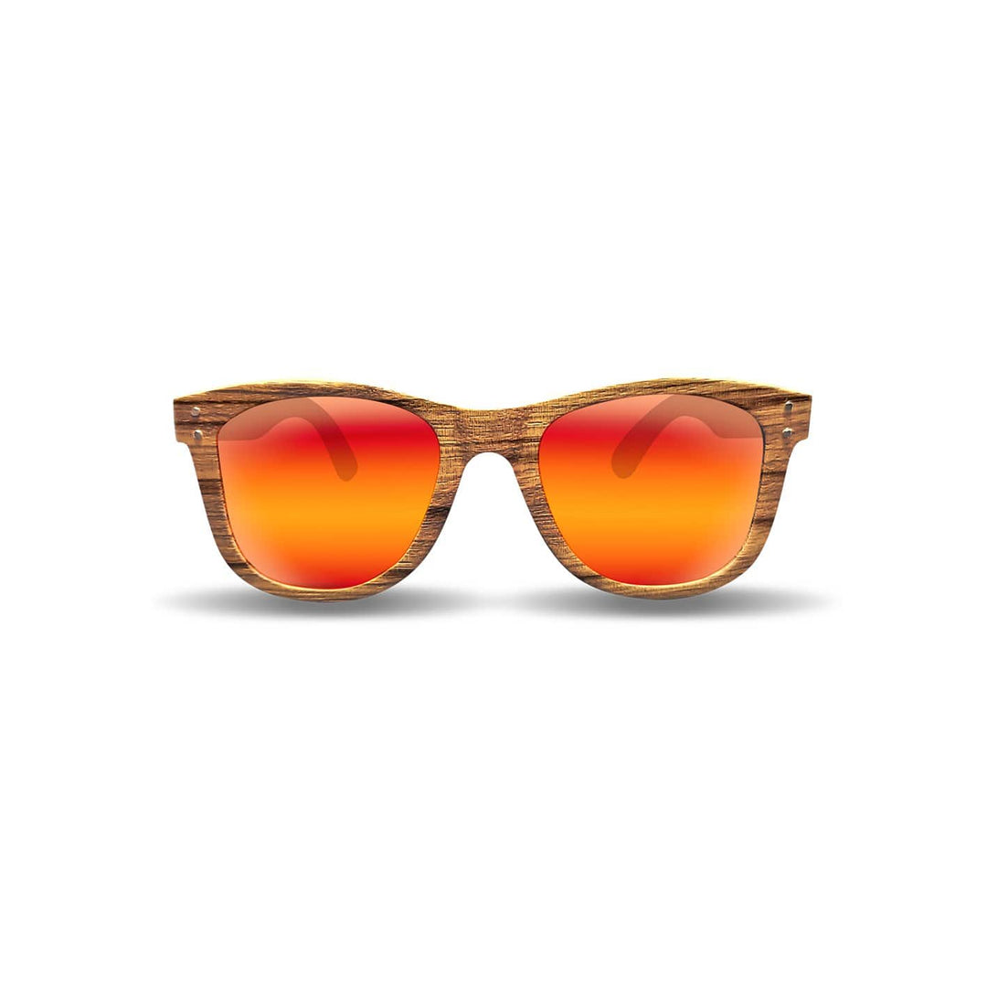 Rustic Tac Orange Lunette de soleil Sunwood en bois de Zébrano