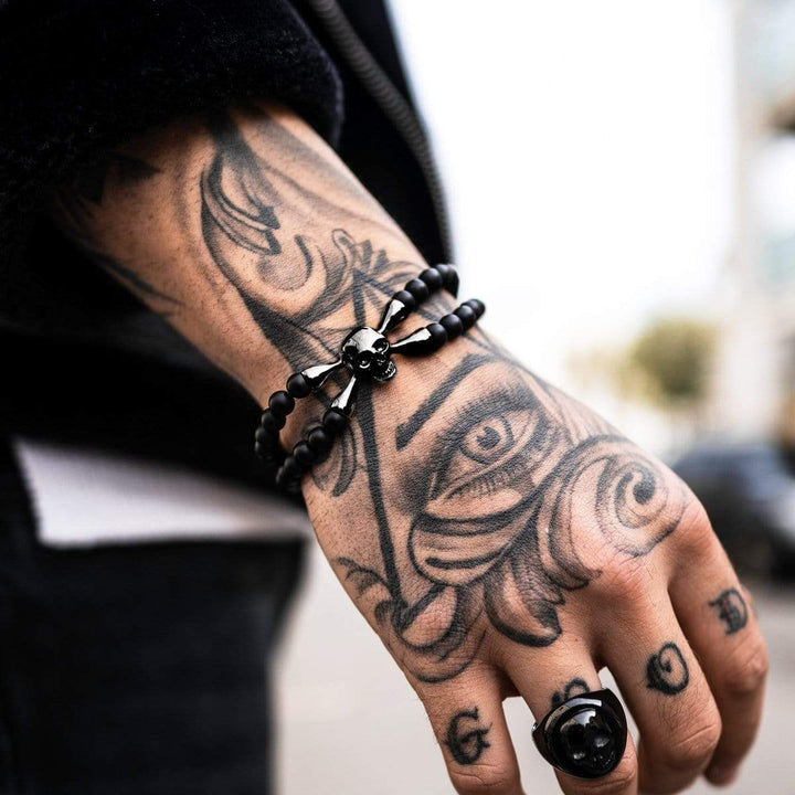 SkeletonHD Bracelet SpiderHD pierres et acier