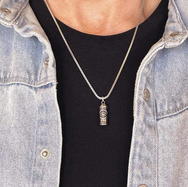 Symbollia Collier boitier Protection en argent - homme