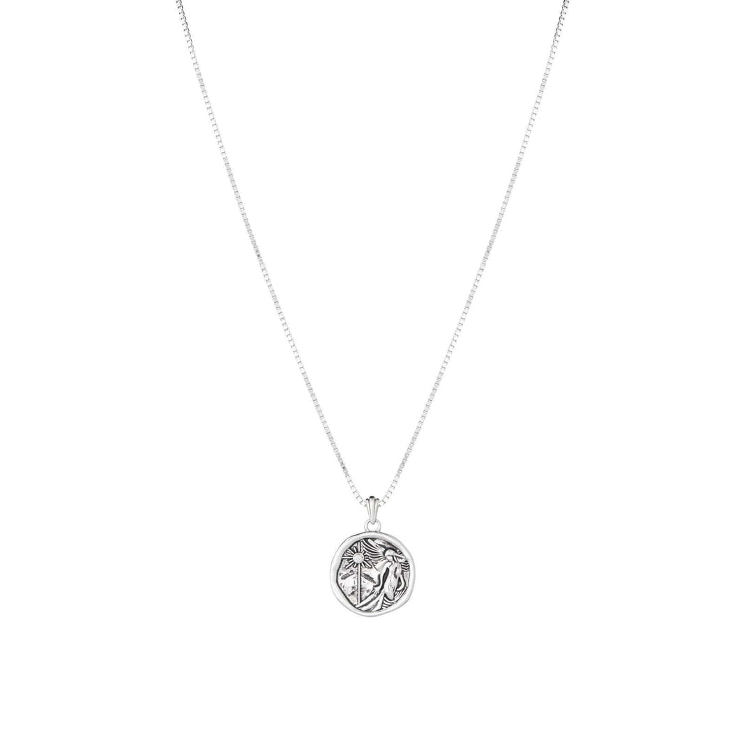 Symbollia Collier Près de moi / Veille sur nous CZ en argent