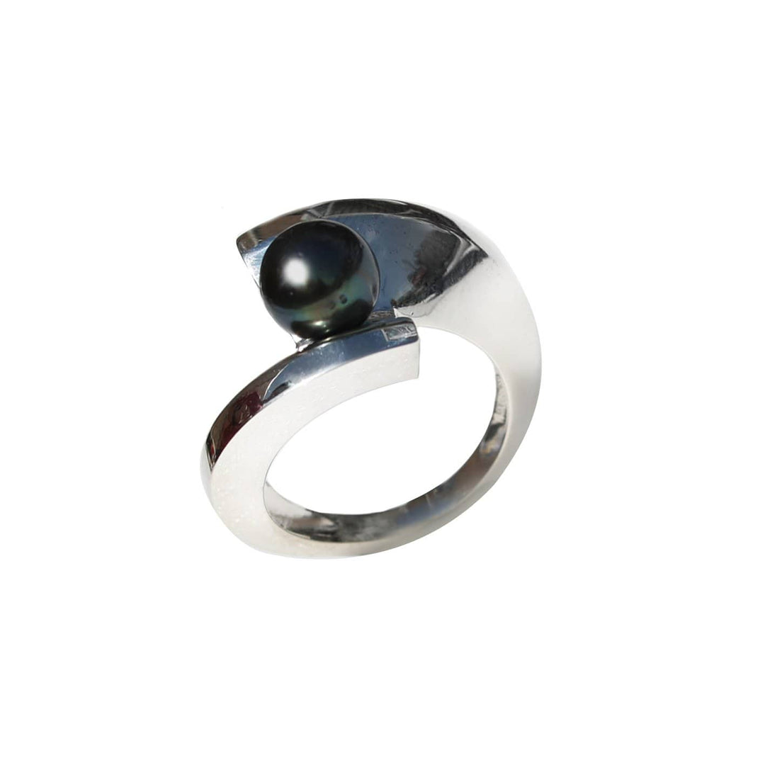 Tereva Colas Colliers Bague Rima en argent sterling et perle de Tahiti 10mm